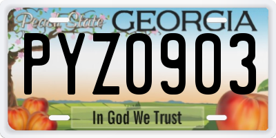 GA license plate PYZ0903