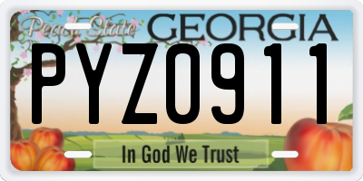 GA license plate PYZ0911