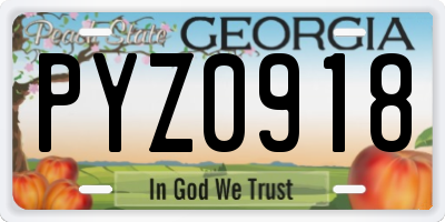 GA license plate PYZ0918