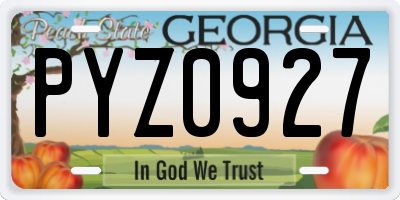 GA license plate PYZ0927