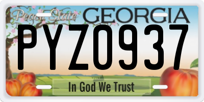 GA license plate PYZ0937