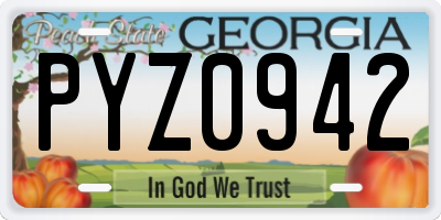 GA license plate PYZ0942