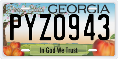 GA license plate PYZ0943