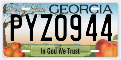 GA license plate PYZ0944