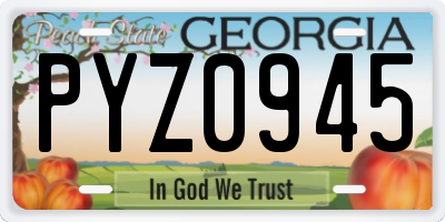 GA license plate PYZ0945