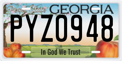 GA license plate PYZ0948