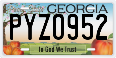GA license plate PYZ0952
