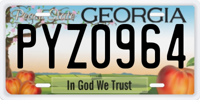 GA license plate PYZ0964