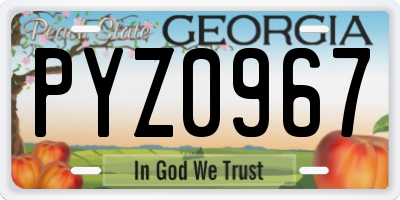 GA license plate PYZ0967