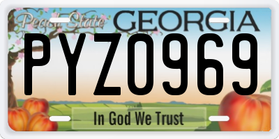 GA license plate PYZ0969