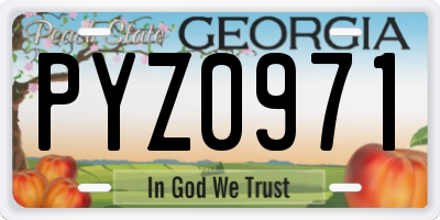 GA license plate PYZ0971