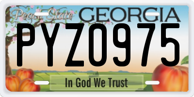 GA license plate PYZ0975
