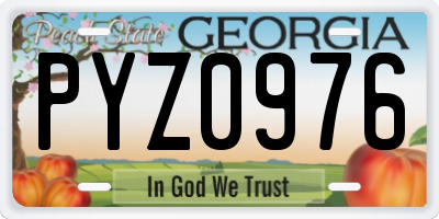 GA license plate PYZ0976
