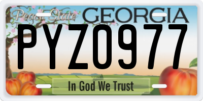 GA license plate PYZ0977