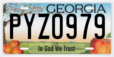 GA license plate PYZ0979