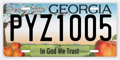 GA license plate PYZ1005