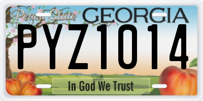 GA license plate PYZ1014