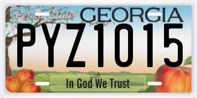 GA license plate PYZ1015