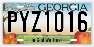 GA license plate PYZ1016