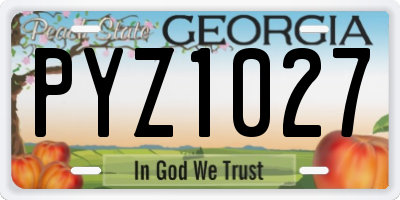 GA license plate PYZ1027