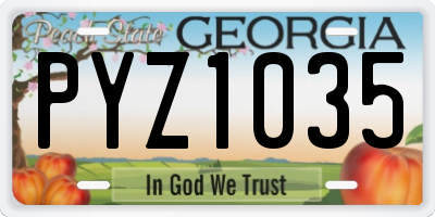 GA license plate PYZ1035