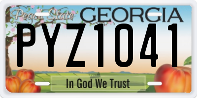 GA license plate PYZ1041