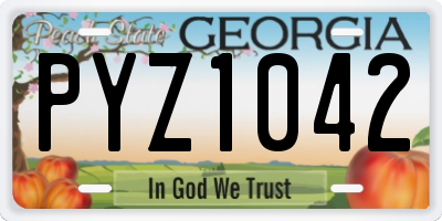 GA license plate PYZ1042
