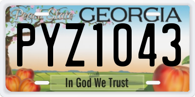 GA license plate PYZ1043