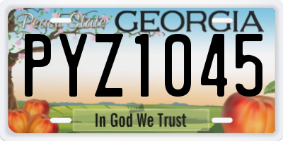 GA license plate PYZ1045
