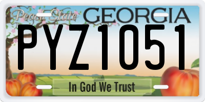 GA license plate PYZ1051