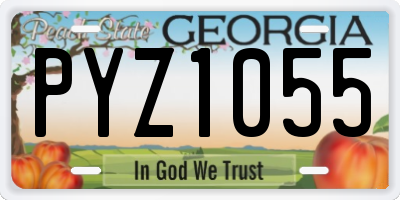GA license plate PYZ1055