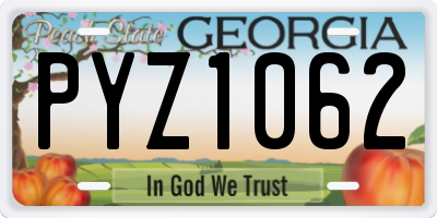GA license plate PYZ1062