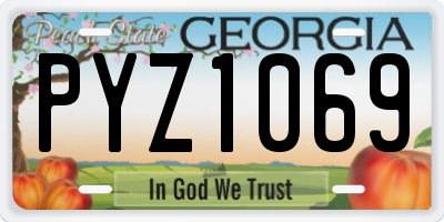 GA license plate PYZ1069