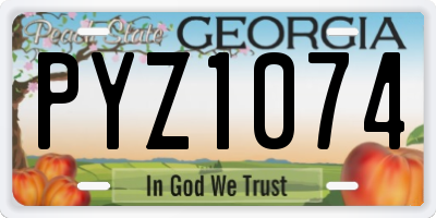 GA license plate PYZ1074