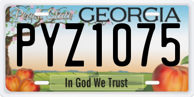GA license plate PYZ1075