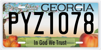 GA license plate PYZ1078