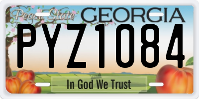 GA license plate PYZ1084