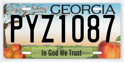 GA license plate PYZ1087