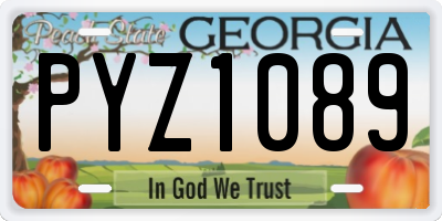 GA license plate PYZ1089