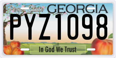 GA license plate PYZ1098