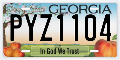GA license plate PYZ1104