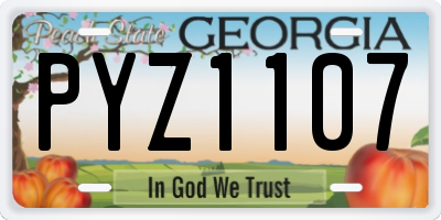 GA license plate PYZ1107