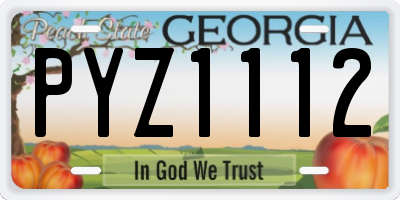 GA license plate PYZ1112