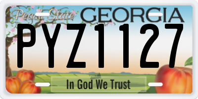 GA license plate PYZ1127