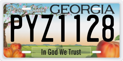 GA license plate PYZ1128