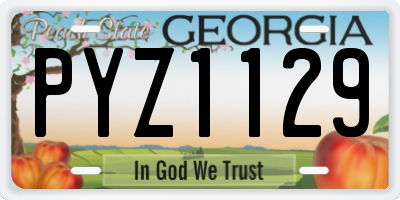 GA license plate PYZ1129