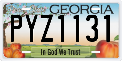 GA license plate PYZ1131