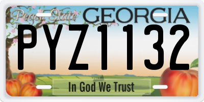 GA license plate PYZ1132