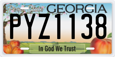 GA license plate PYZ1138
