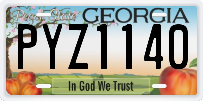 GA license plate PYZ1140